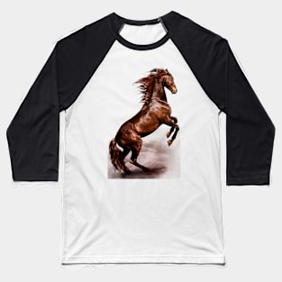 Wild horse facing the sea Baseball T-Shirt